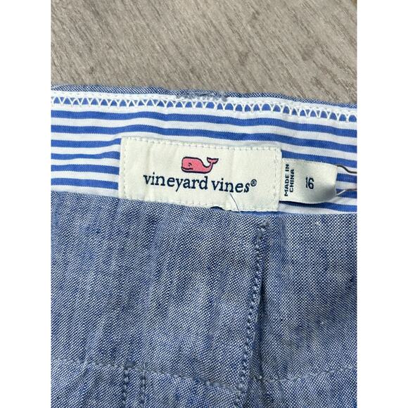 NWT Vineyard Vines Womens Blue Ocean Bow Front Cropped Catamaran Pants Size 16 - Picture 4 of 9